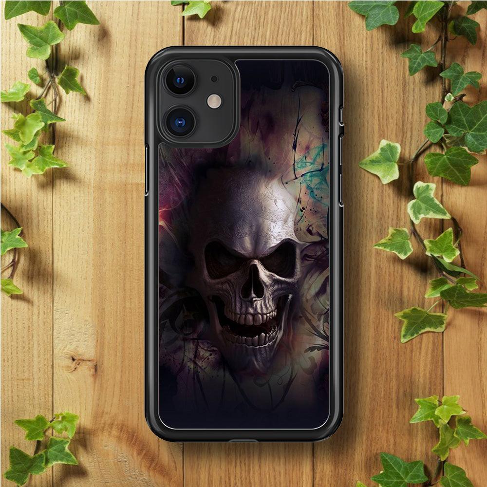 Skull Art 004 iPhone 11 Case-Rubber / Black (2D Case)-Xtracase