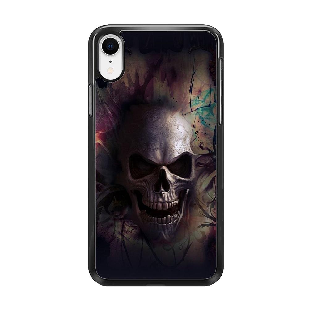 Skull Art 004 iPhone XR Case-Rubber / Black (2D Case)-Xtracase