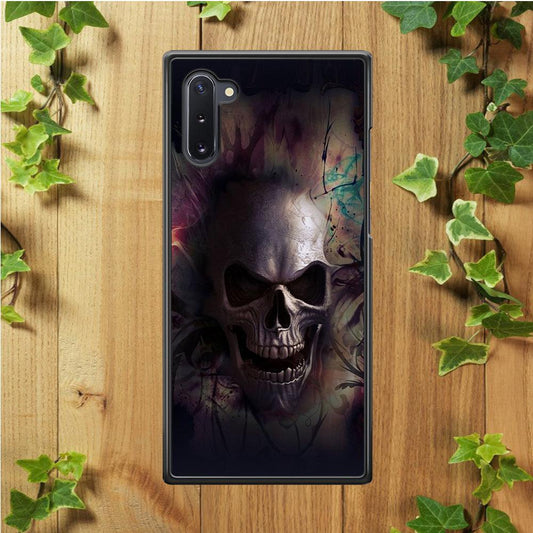 Skull Art 004 Samsung Galaxy Note 10 Case-Rubber / White (2D Case)-Xtracase