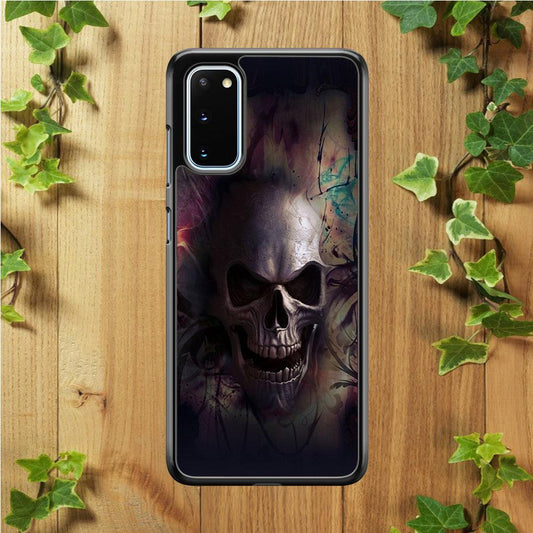 Skull Art 004 Samsung Galaxy S20 Case-Rubber / White (2D Case)-Xtracase