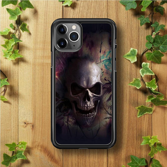 Skull Art 004 iPhone 11 Pro Max Case-Rubber / Black (2D Case)-Xtracase