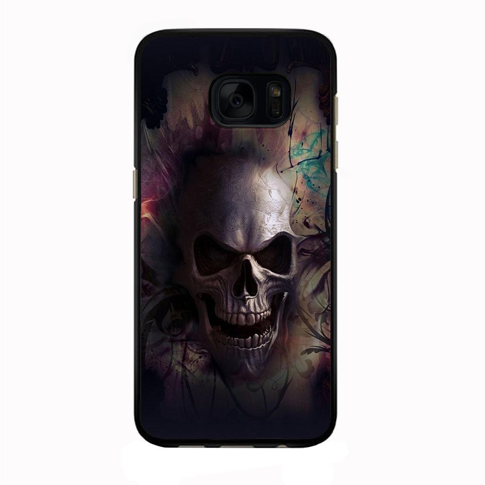 Skull Art 004 Samsung Galaxy S7 Edge Case-Rubber / Black (2D Case)-Xtracase