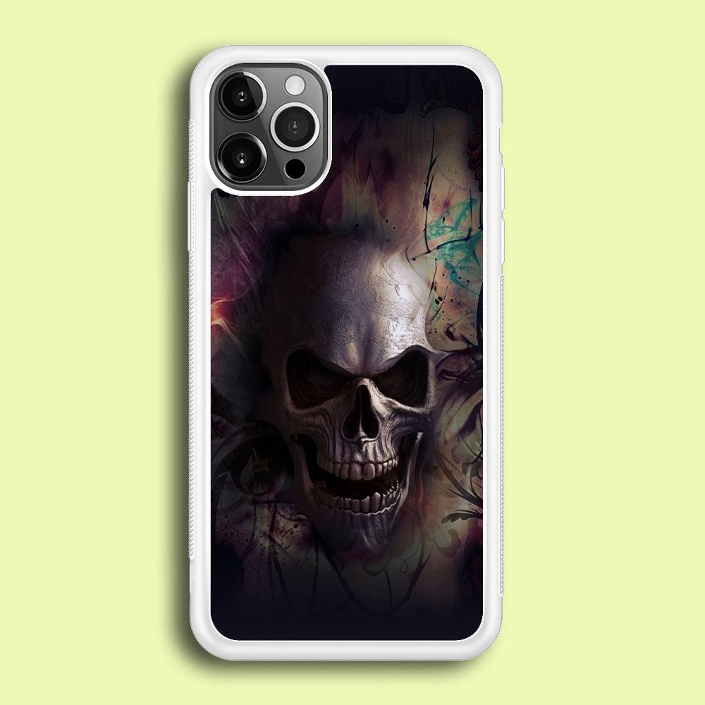 Skull Art 004 iPhone 12 Pro Case-Rubber / White (2D Case)-Xtracase