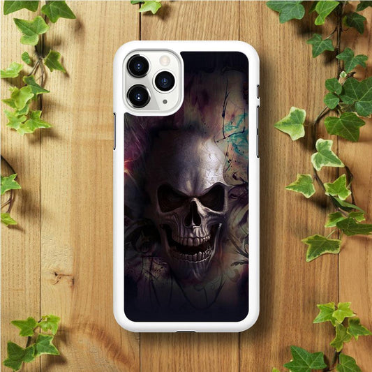 Skull Art 004 iPhone 11 Pro Case-Rubber / White (2D Case)-Xtracase