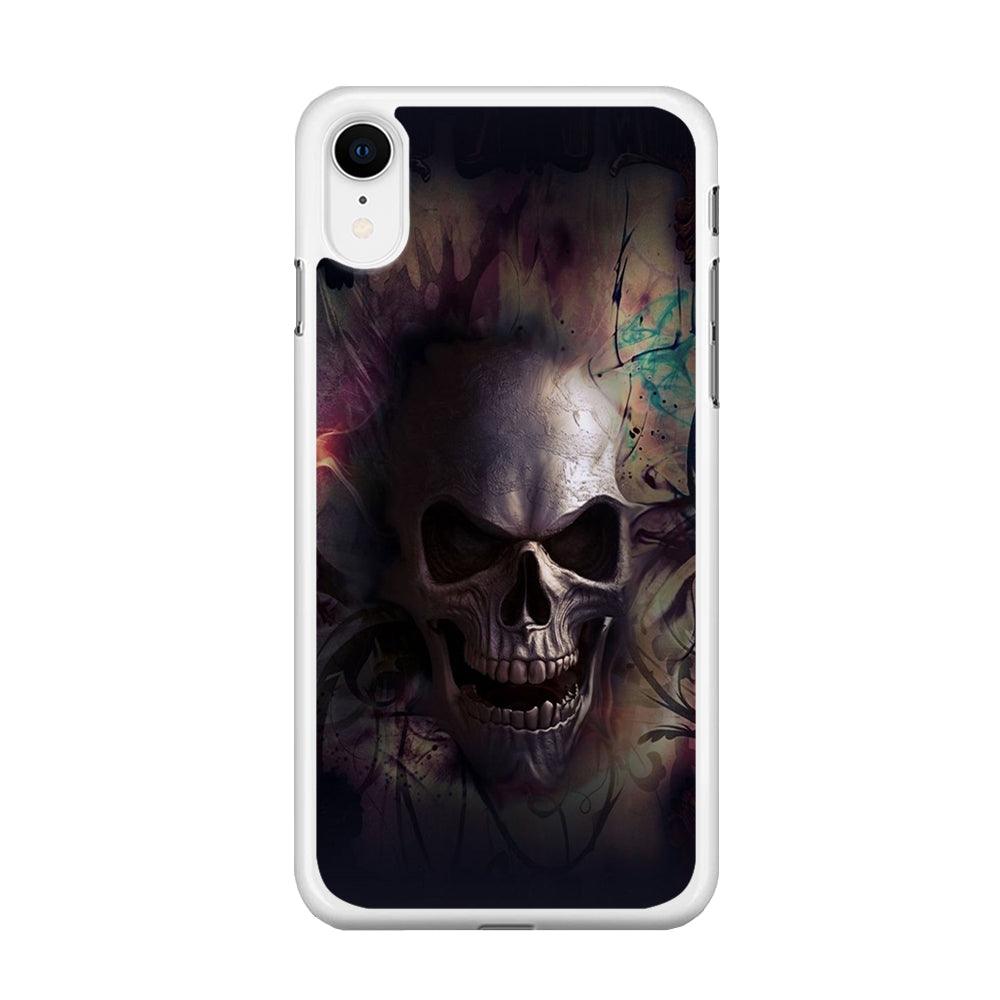 Skull Art 004 iPhone XR Case-Rubber / White (2D Case)-Xtracase