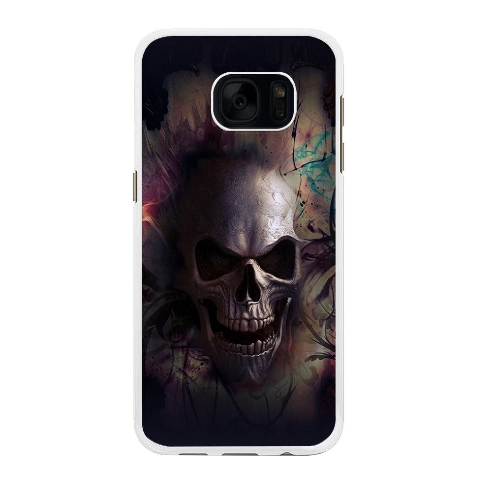 Skull Art 004 Samsung Galaxy S7 Edge Case-Rubber / White (2D Case)-Xtracase