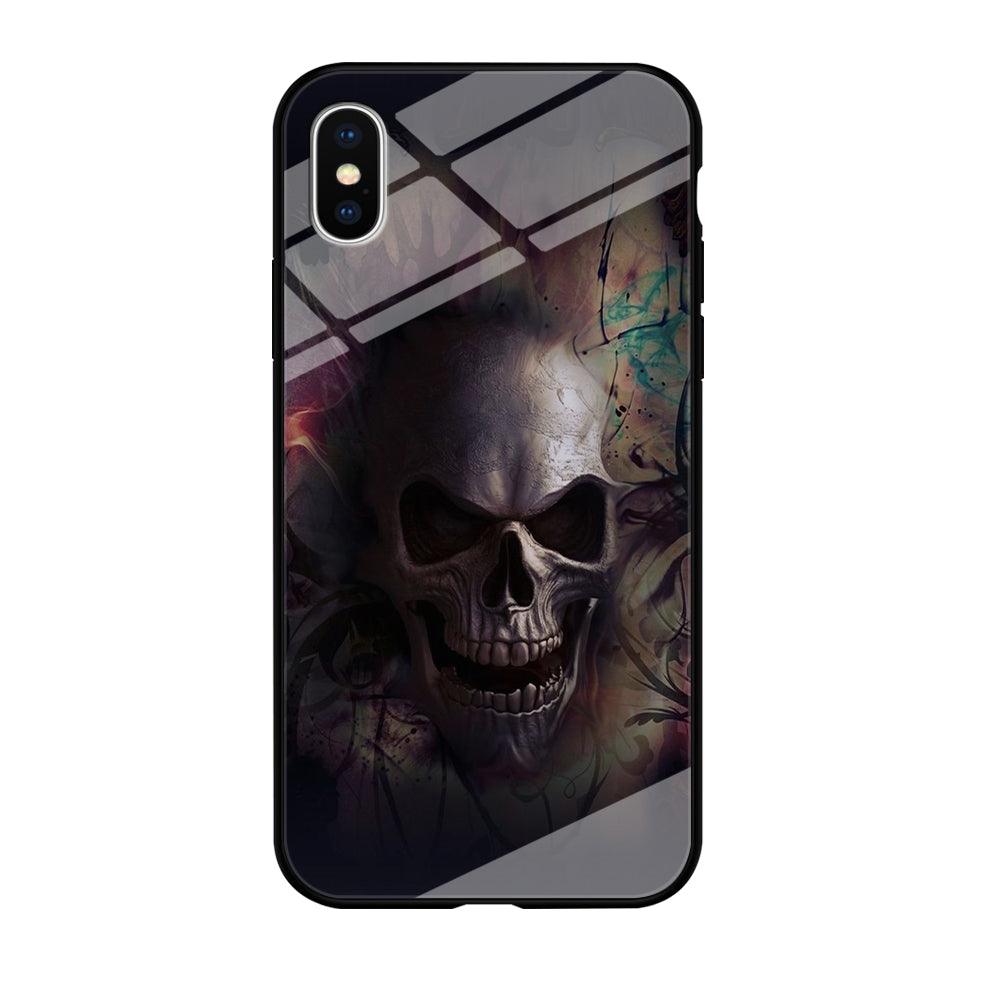 Skull Art 004 iPhone X Case-Tempered Glass Case-Xtracase
