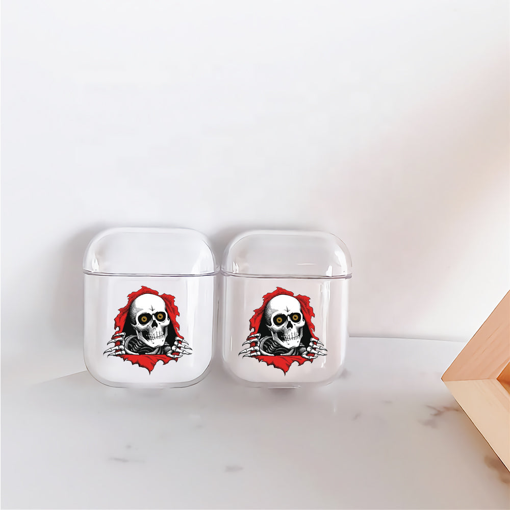 Skull in The Wall Hard Plastic Protective Clear Case Cover For Apple Airpods