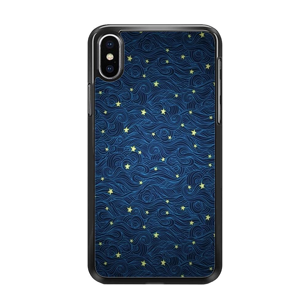 Sky painting art 001 iPhone Xs Case-Rubber / Black (2D Case)-Xtracase