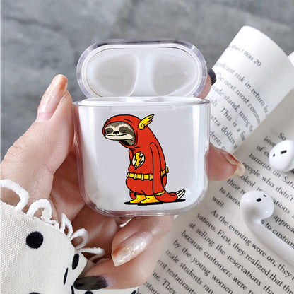 Sloth Flash Hard Plastic Protective Clear Case Cover For Apple Airpods