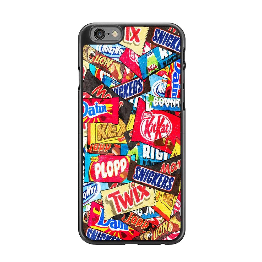 Snack Pattern Design iPhone 6 | 6s Case-Rubber / Black (2D Case)-Xtracase