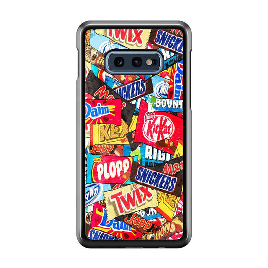 Snack Pattern Design Samsung Galaxy S10E Case-Rubber / Black (2D Case)-Xtracase