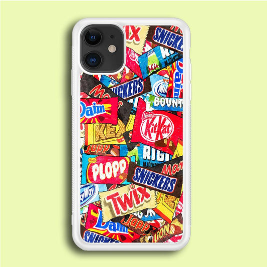 Snack Pattern Design iPhone 12 Mini Case-Rubber / White (2D Case)-Xtracase