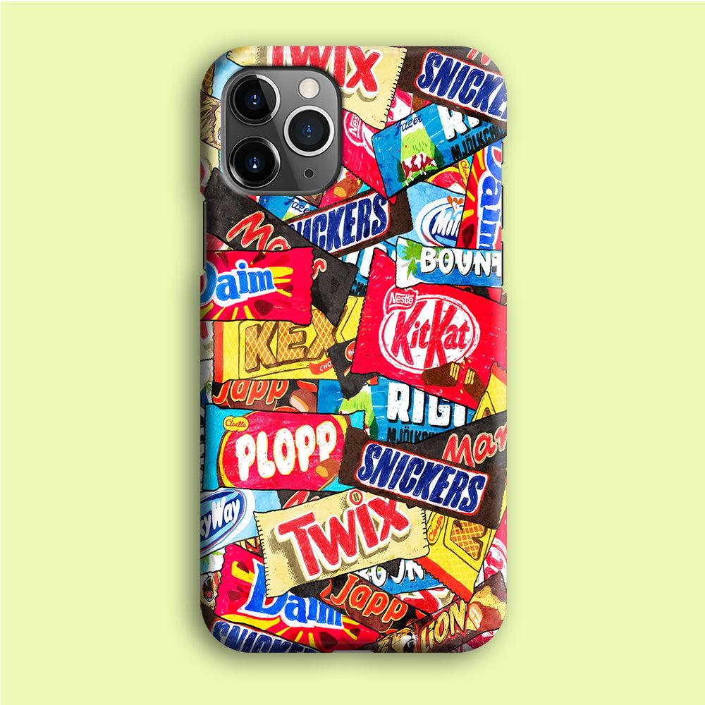 Snack Pattern Design iPhone 12 Pro Case-Plastic / Full Wrap (3D Case)-Xtracase