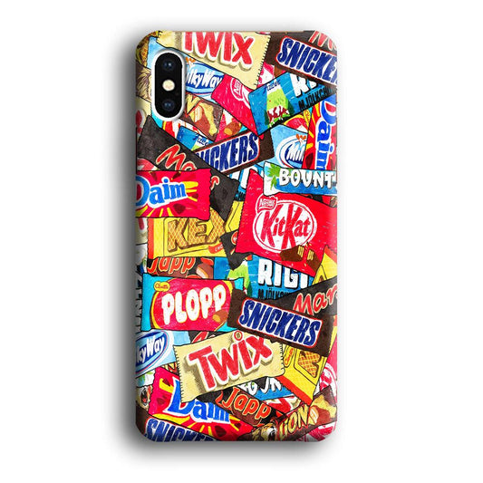 Snack Pattern Desin iPhone X Case-Plastic / Full Wrap (3D Case)-Xtracase