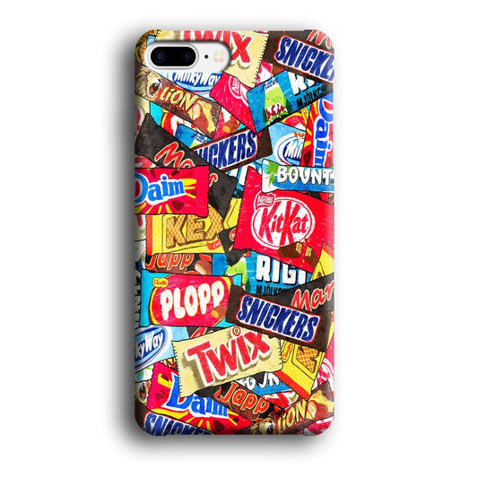 Snack Pattern Design iPhone 8 Plus Case-Plastic / Full Wrap (3D Case)-Xtracase