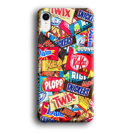 Snack Pattern Design iPhone XR Case-Plastic / Full Wrap (3D Case)-Xtracase