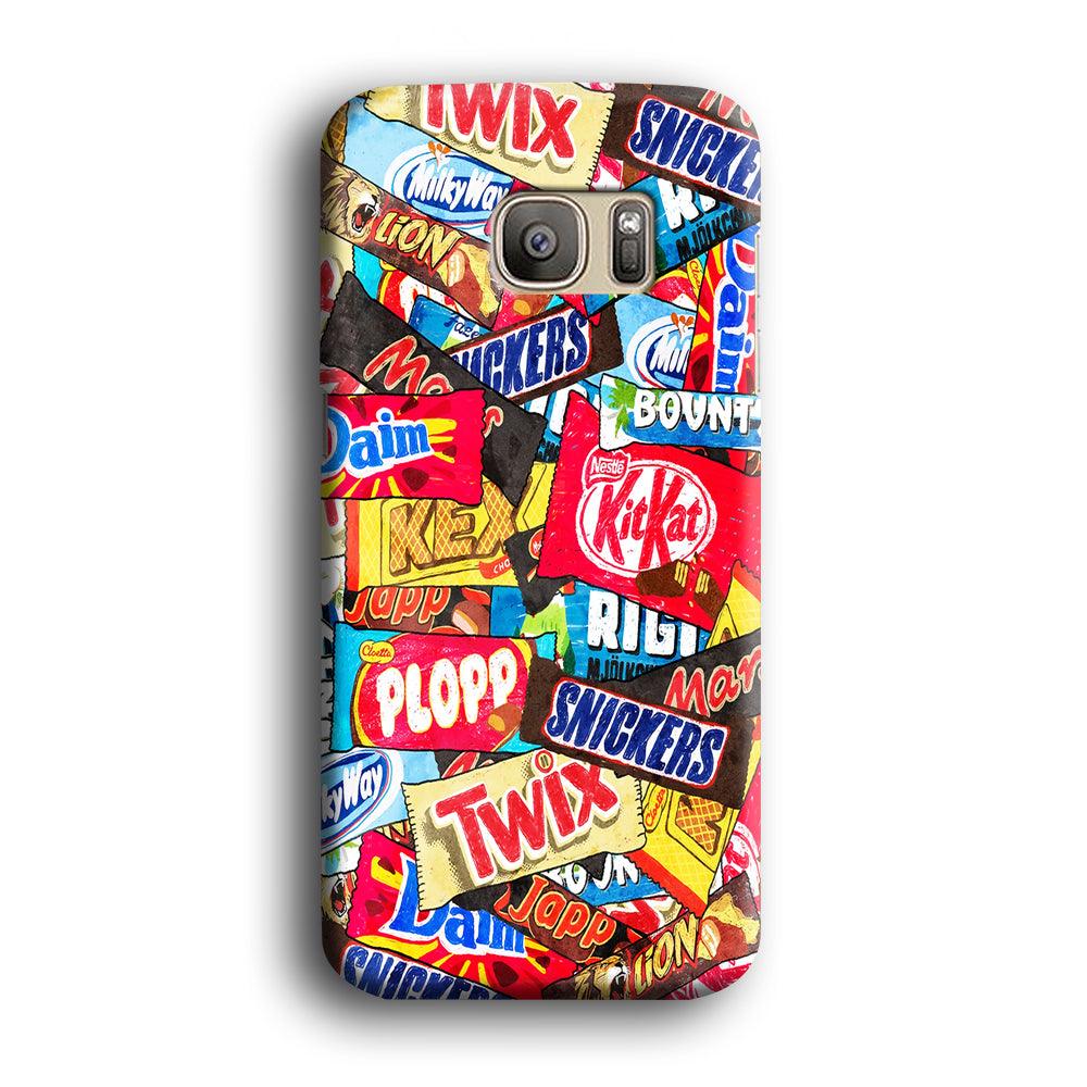 Snack Pattern Design Samsung Galaxy S7 Edge Case-Plastic / Full Wrap (3D Case)-Xtracase