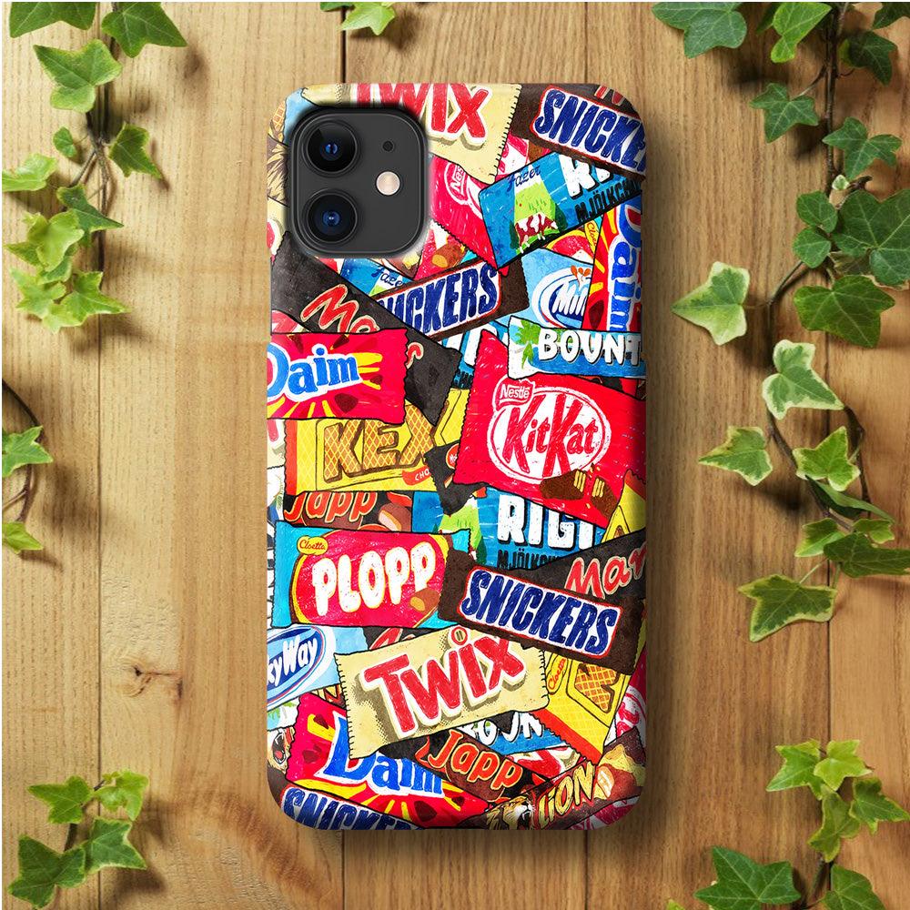 Snack Pattern Design iPhone 11 Case-Plastic / Full Wrap (3D Case)-Xtracase