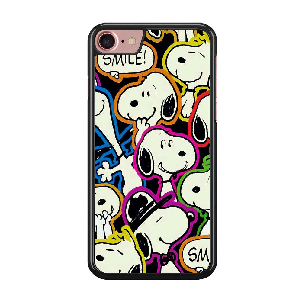 Snoopy Doodle iPhone SE 2020 Case-Rubber / Black (2D Case)-Xtracase