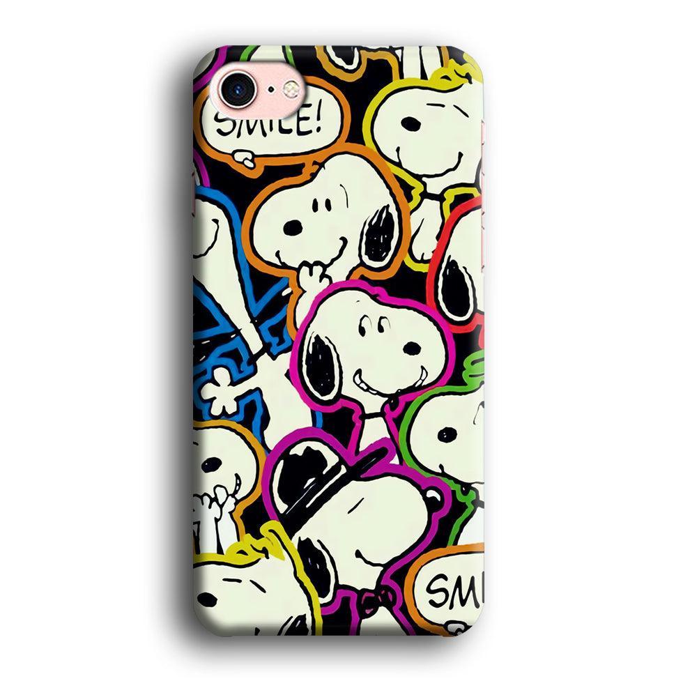 Snoopy Doodle iPhone SE 2020 Case-Plastic / Full Wrap (3D Case)-Xtracase