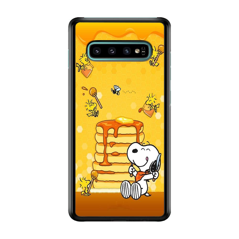 Snoopy Eats Honey Samsung Galaxy S10 Case-Plastic / Full Wrap (3D Case)-Xtracase
