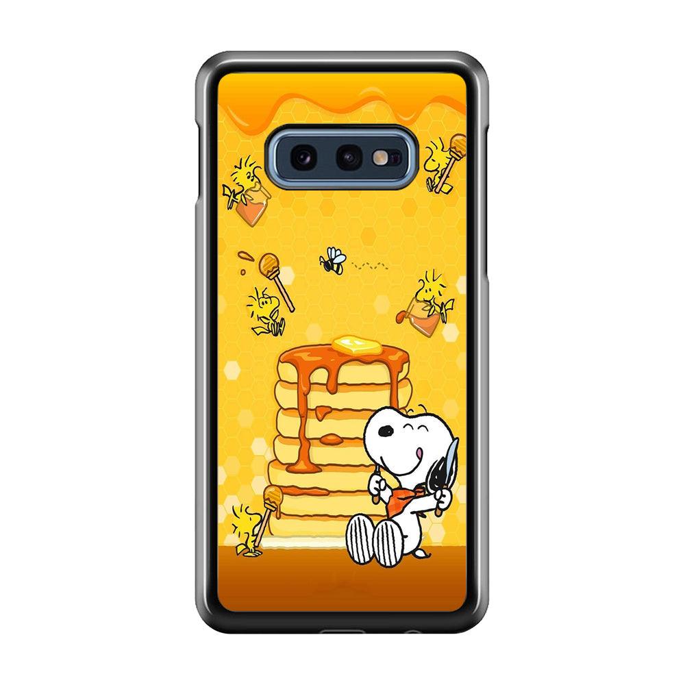 Snoopy Eats Honey Samsung Galaxy S10E Case-Plastic / Full Wrap (3D Case)-Xtracase