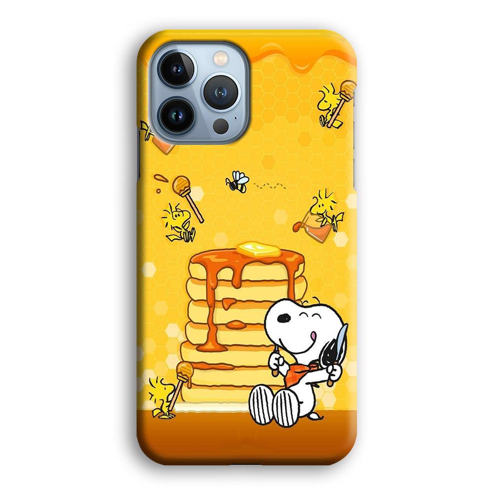 Snoopy Eats Honey iPhone 13 Pro Max Case-Plastic / Full Wrap (3D Case)-Xtracase