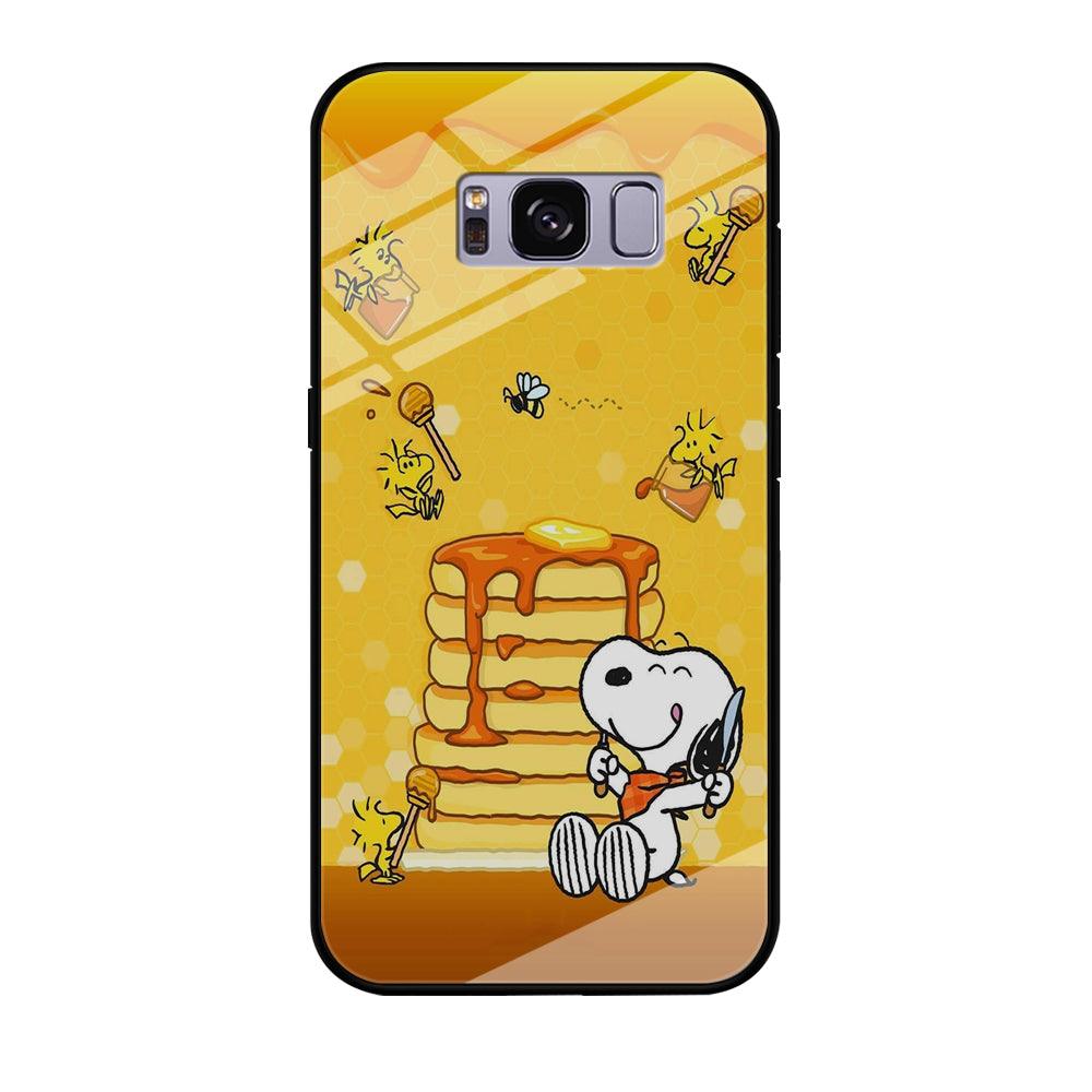 Snoopy Eats Honey Samsung Galaxy S8 Case-Tempered Glass Case-Xtracase