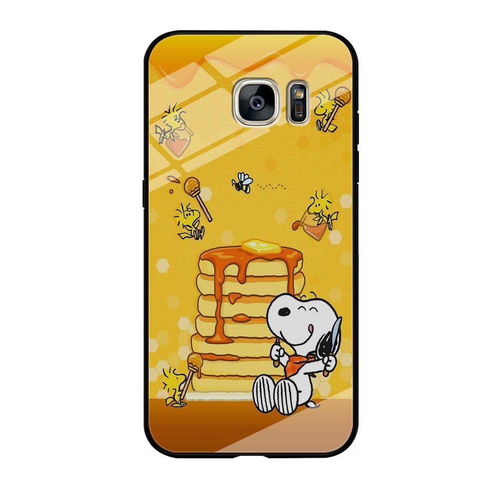 Snoopy Eats Honey Samsung Galaxy S7 Edge Case-Tempered Glass Case-Xtracase