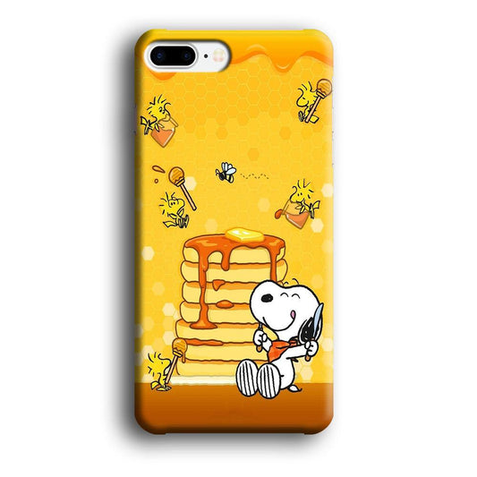 Snoopy Eats Honey iPhone 7 Plus Case-Plastic / Full Wrap (3D Case)-Xtracase