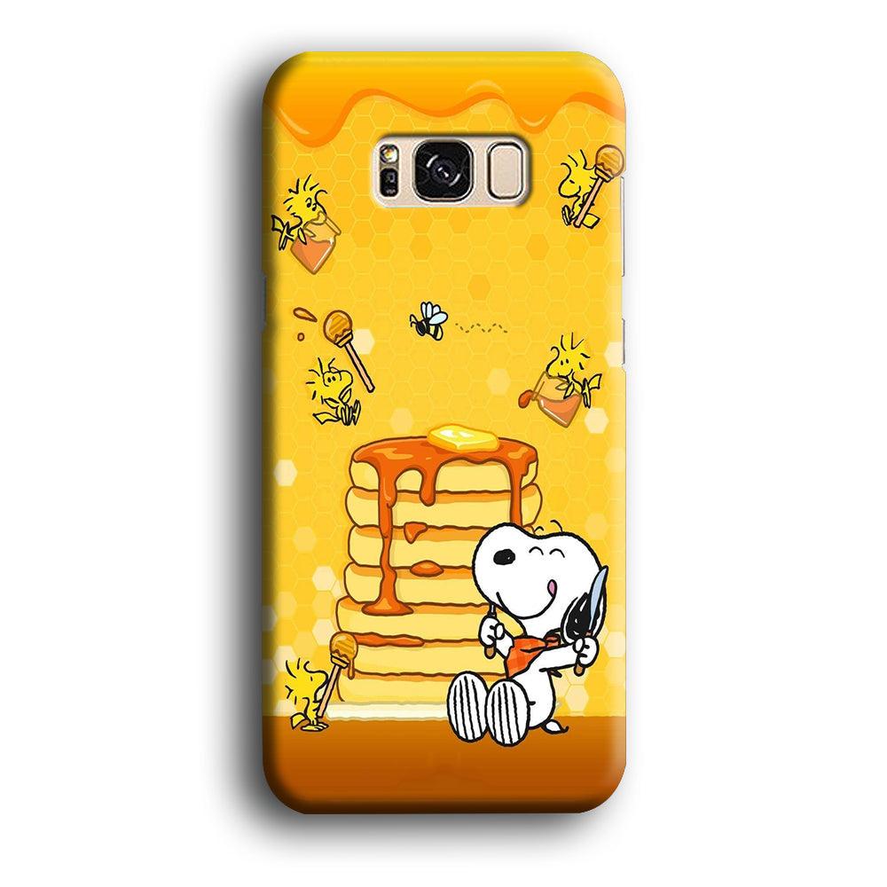 Snoopy Eats Honey Samsung Galaxy S8 Case-Plastic / Full Wrap (3D Case)-Xtracase