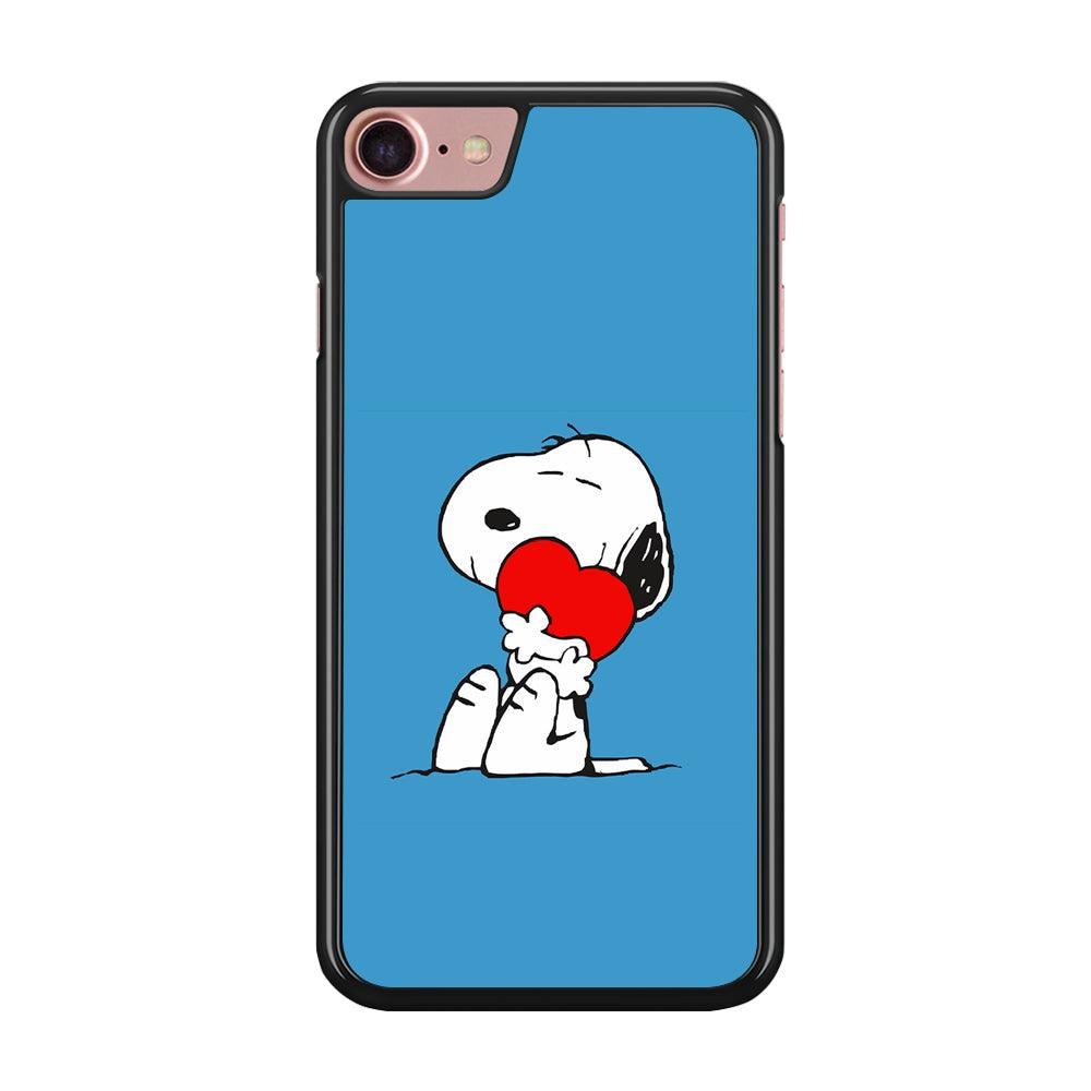 Snoopy Falling in Love iPhone 8 Case-Rubber / Black (2D Case)-Xtracase