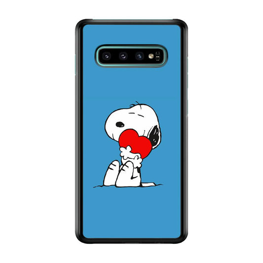 Snoopy Falling in Love Samsung Galaxy S10 Case-Plastic / Full Wrap (3D Case)-Xtracase
