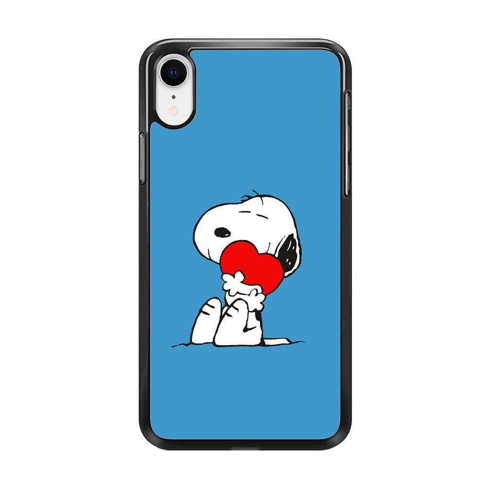 Snoopy Falling in Love iPhone XR Case-Rubber / Black (2D Case)-Xtracase