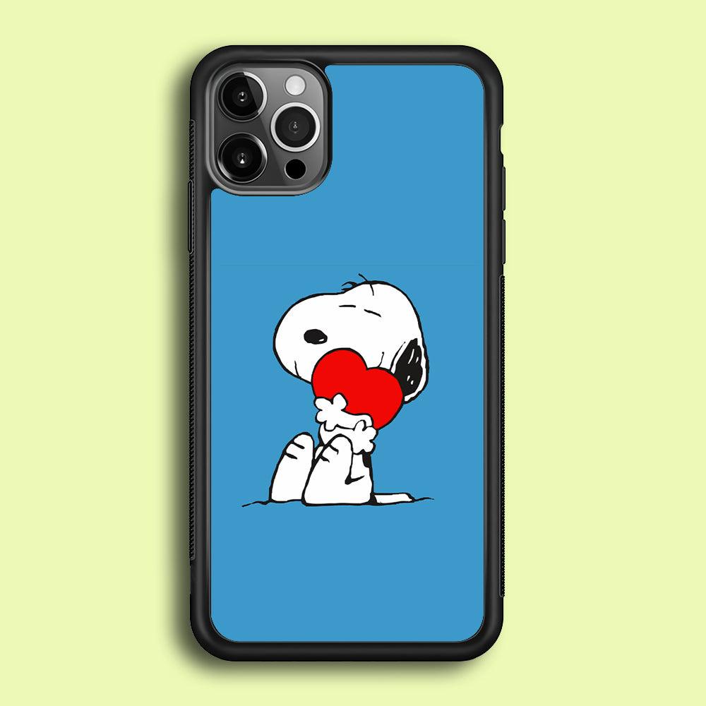 Snoopy Falling in Love iPhone 12 Pro Case-Rubber / Black (2D Case)-Xtracase
