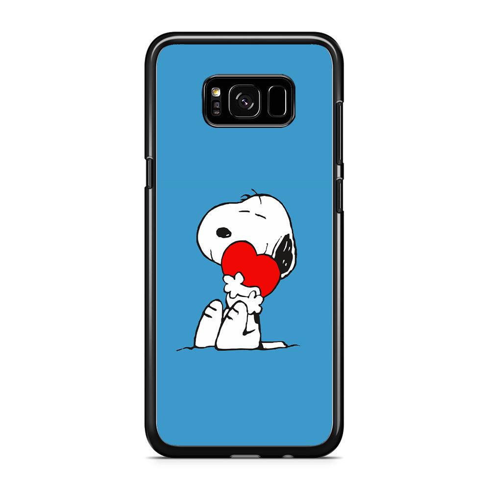 Snoopy Falling in Love Samsung Galaxy S8 Case-Rubber / Black (2D Case)-Xtracase