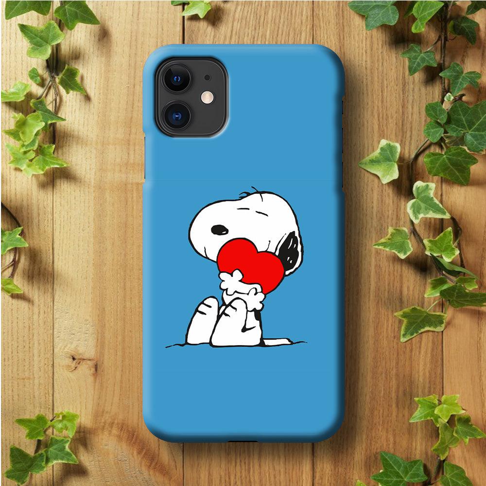 Snoopy Falling in Love iPhone 11 Case-Plastic / Full Wrap (3D Case)-Xtracase
