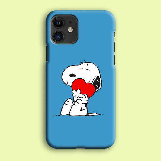 Snoopy Falling in Love iPhone 12 Mini Case-Plastic / Full Wrap (3D Case)-Xtracase