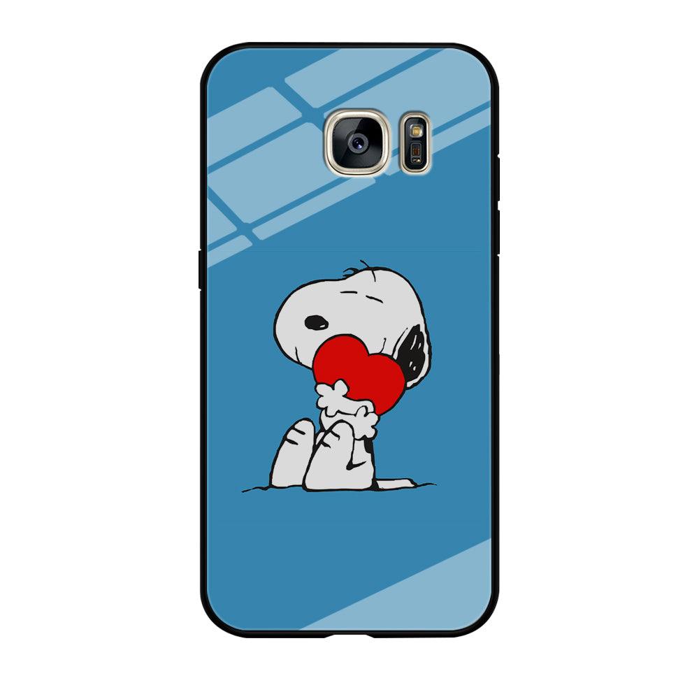 Snoopy Falling in Love Samsung Galaxy S7 Edge Case-Tempered Glass Case-Xtracase