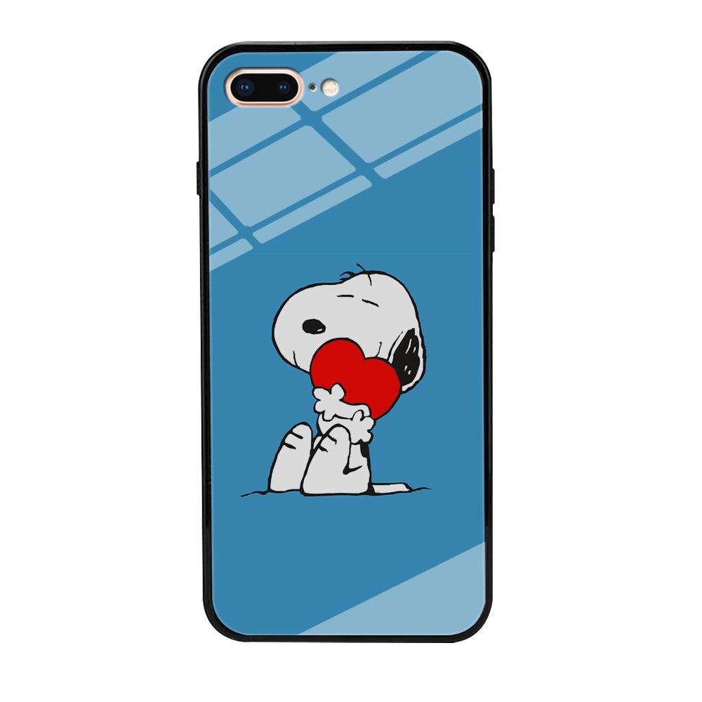 Snoopy Falling in Love iPhone 7 Plus Case-Tempered Glass Case-Xtracase