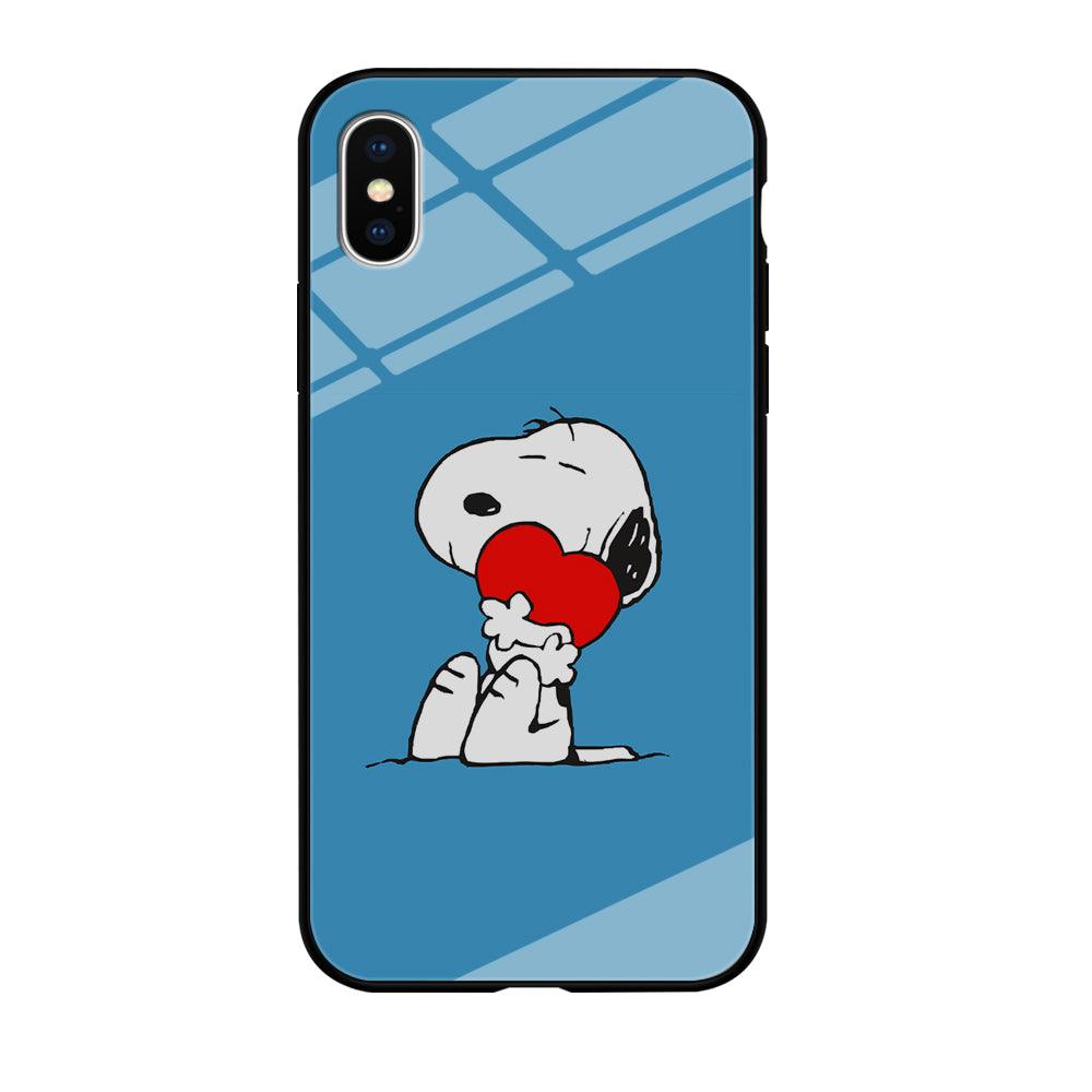 Snoopy Falling in Love iPhone Xs Max Case-Tempered Glass Case-Xtracase