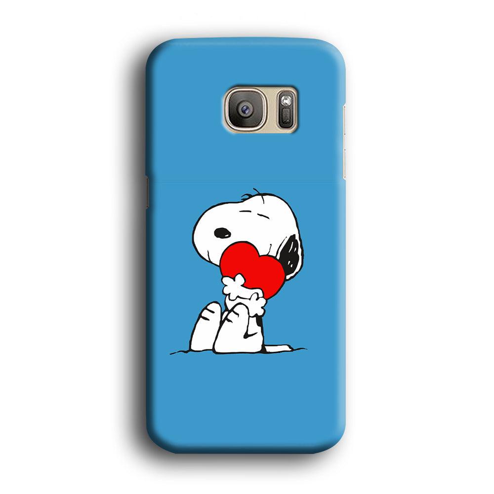 Snoopy Falling in Love Samsung Galaxy S7 Edge Case-Plastic / Full Wrap (3D Case)-Xtracase