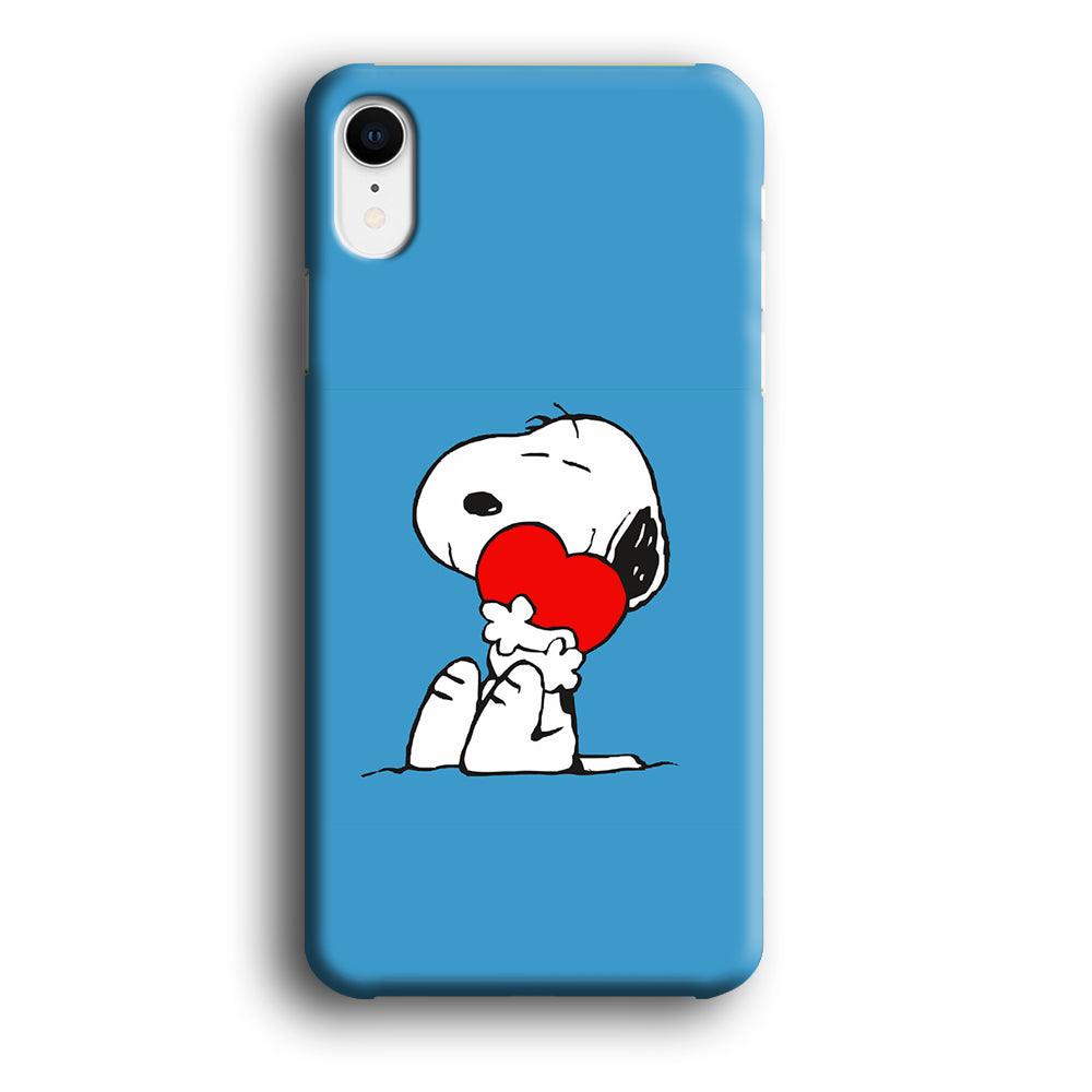 Snoopy Falling in Love iPhone XR Case-Plastic / Full Wrap (3D Case)-Xtracase