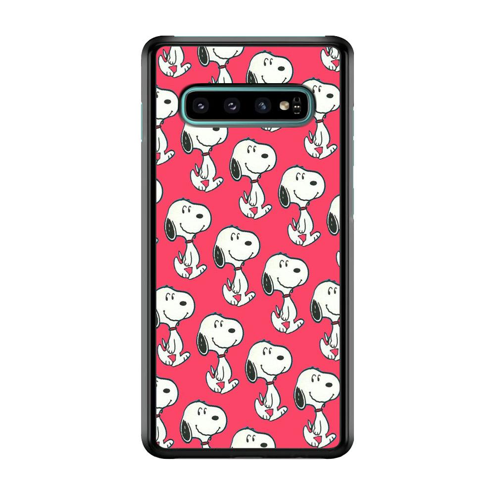 Snoopy Pattern Red Samsung Galaxy S10 Plus Case-Plastic / Full Wrap (3D Case)-Xtracase