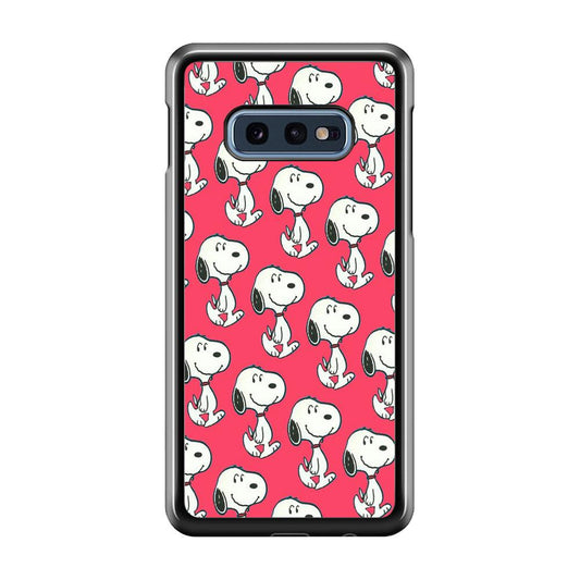 Snoopy Pattern Red Samsung Galaxy S10E Case-Plastic / Full Wrap (3D Case)-Xtracase