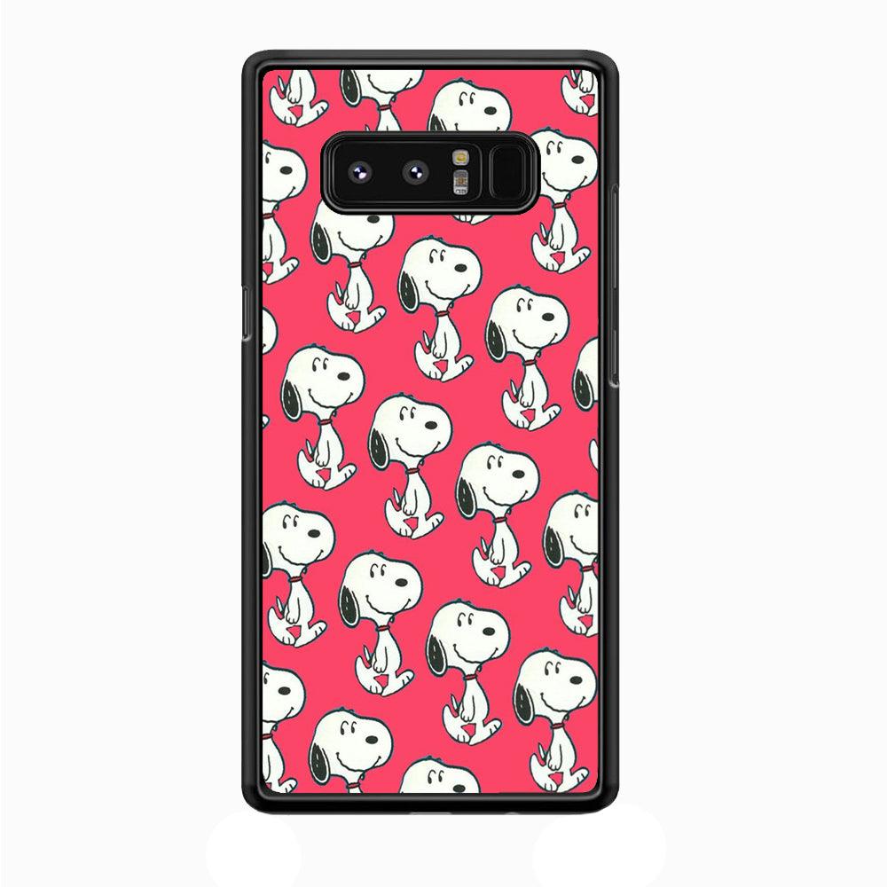 Snoopy Pattern Red Samsung Galaxy Note 8 Case-Plastic / Full Wrap (3D Case)-Xtracase