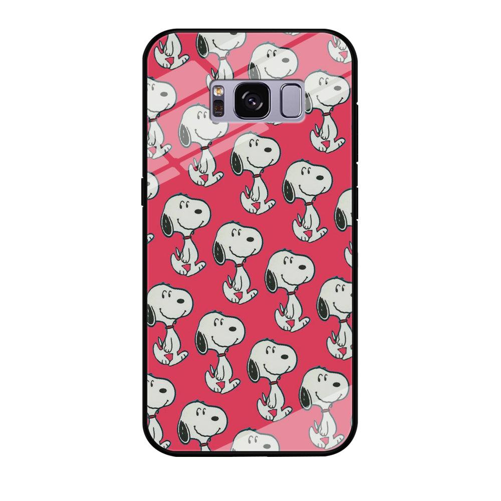 Snoopy Pattern Red Samsung Galaxy S8 Case-Tempered Glass Case-Xtracase
