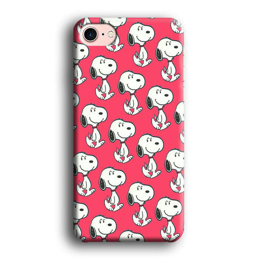 Snoopy Pattern Red iPhone 8 Case-Plastic / Full Wrap (3D Case)-Xtracase