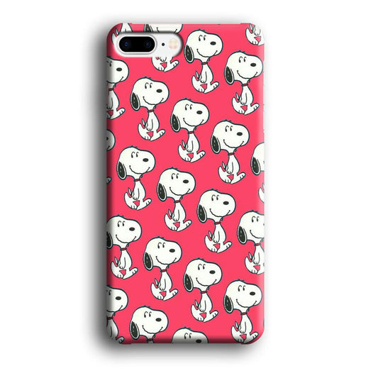 Snoopy Pattern Red iPhone 7 Plus Case-Plastic / Full Wrap (3D Case)-Xtracase